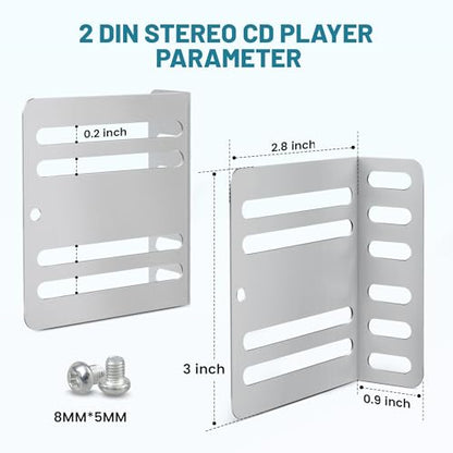 NuIth Double DIN Installation Kit, Universal Fit Metal Radio/DVD Player/Fitting Cage Mounting Bracket, Car Stereo Mounting Frame W/ Screws, 2.8x3x0.9 Inches