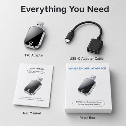 Wireless CarPlay and Android Auto Adapter for Factory Wired Systems,Silver