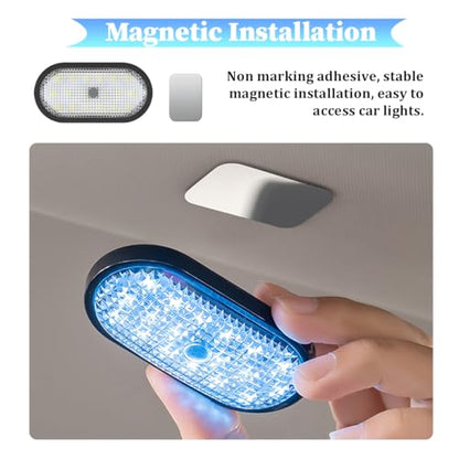 Zpana Car Interior Ceiling Roof Light, USB Rechargeable LED Magnetic Vehicle Inside Dome Lamp Map Reading Light, Portable Wireless Automotive Ceiling Light, Universal for RV SUV Sedan