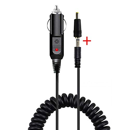 DC 5.5 x 2.1mm/4.0mm x1.7mm Car Charger Connector Cord 12V- 24V Cigarette Lighter Power Supply Adapter Charger Cable for Car Truck Bus Van Boat - Black …