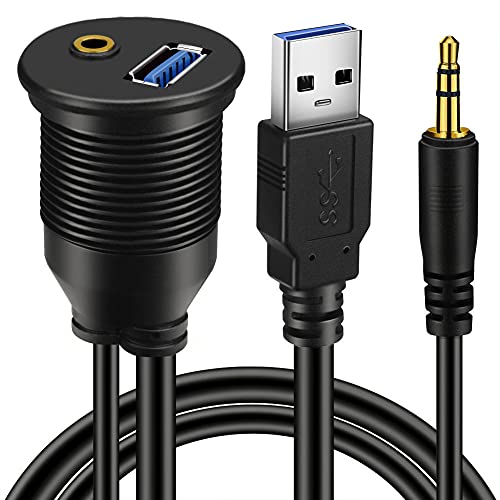 USB 3.0 & 3.5mm Car Mount Flush Cable, 3ft - style: USB3.0 & DC3.5 3ft