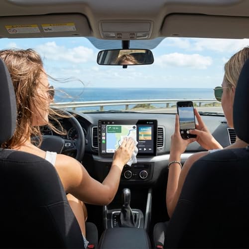 Keenso Anti Glare Screen Protector, Anti Glare Anti Fingerprint Tempered Glass Film with Cleaning Kit for 10 Inch Trapezoid Display for Drivers SUVs Commuters Fleet Vehicles - size: 10 Inch