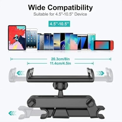 Telescopic Car Rear Pillow Phone Holder Tablet Car Stand Seat Rear Headrest Mounting Bracket for Tablet etc for iPhone Samsung (Black Retractable) - color: Black Retractable