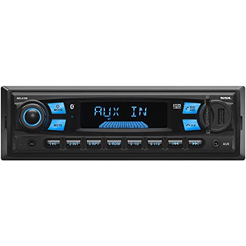 Sound Storm Laboratories ML43B Multimedia Car Stereo - Single Din, MP3 Player, No CD/DVD, Bluetooth Audio and Hands-Free Calling, USB, SD, AUX in, AM/FM Radio, Wireless Remote - style: Mechless ML43B