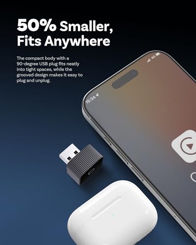 Ottocast Mini Cube 3.0 Wireless CarPlay & Android Auto Adapter 2026– Plug & Play, Fast Auto-Reconnect (Black) - color: Black, size: USB A