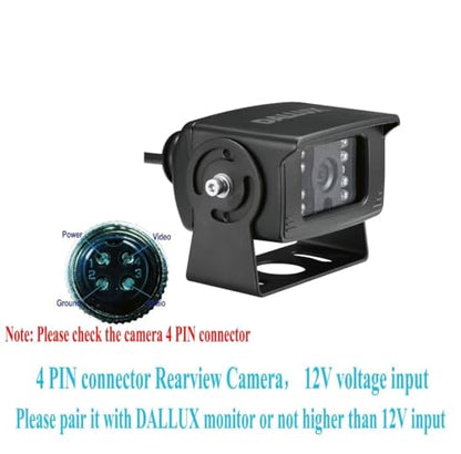 Bus Truck Vehicle Backup Cameras Wide View Angle cab cam Rearview Reverse Waterproof Night Vision 4 PIN Cam for Travel Trailer/Pickup/Van/RV Camper/Motor Home (12V,package not include extension cable) - color: DL003