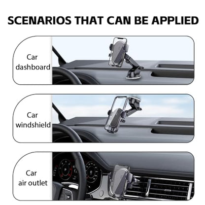 Car Phone Holder, Phone Holder Vent，CarWindshield Dashboard Truck Suction Cup, 360°Adjustable, Automobile Cradles Universal,car Phone Holders for iPhone Size 4.7inch-7inch