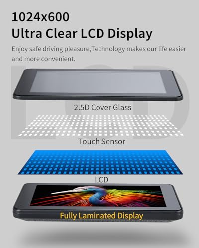 Wireless CarPlay & Android Auto Screen for Car - 7" Portable Car Stereo with 1080P Backup Camera, GPS Navigation, Voice Control, Bluetooth, FM, AUX - Universal Plug & Play Head Unit for Older Vehicles - size: 7 inch(7001)