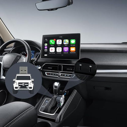 Wireless CarPlay Adapter for iPhone - for Daily Commute & Road Trip, No App Needed, Plug & Play Convert Wired to Wireless, Ultra-Compact 4x4 SUV Design with Low Latency - White - color: White
