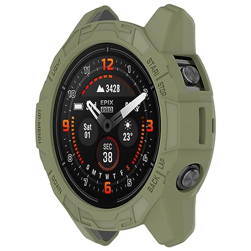 Case Compatible with Garmin epix Pro (Gen 2) 47mm,TPU Screen Cover Anti-Scratch Bumper Frame Replacement Protective Case for Epix Pro 47mm (Green) - color: Green