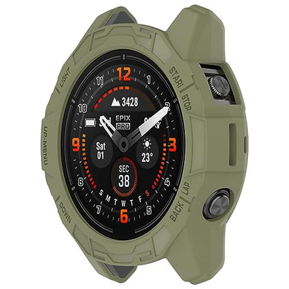 Case Compatible with Garmin epix Pro (Gen 2) 47mm,TPU Screen Cover Anti-Scratch Bumper Frame Replacement Protective Case for Epix Pro 47mm (Green) - color: Green