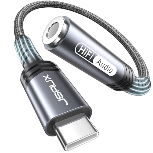 JSAUX USB C to 3.5mm AUX Audio Adapter for iPhone 17/15, Galaxy S25, Grey - color: Grey, size: 1 x 0.6ft