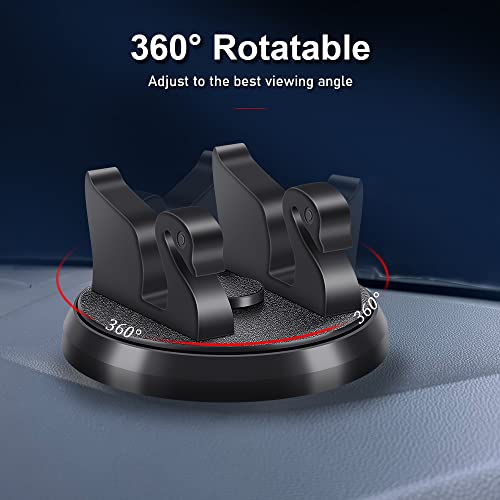 Dashboard Phone Holder for Car Vertical Horizontal 360 Rotate,Cell Phone Holder for Car Compatible with i-Phone Samsung Android Smartphones GPS Devices for Various Dashboards(1PC,Black)