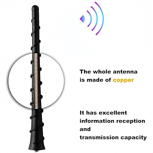 Car Short Antenna 7 Inch, Carbon Fiber American Flag Auto Radio Antenna for AM/FM Reception, Universal Vehicle Roof Antenna – for Ford F-150 Jeep Wrangler Toyota Tacoma Honda CR-V