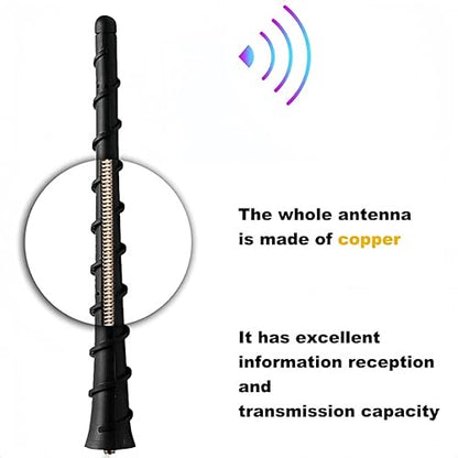 Car Short Antenna 7 Inch, Carbon Fiber American Flag Auto Radio Antenna for AM/FM Reception, Universal Vehicle Roof Antenna – for Ford F-150 Jeep Wrangler Toyota Tacoma Honda CR-V