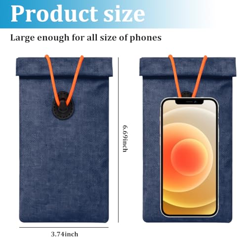 2PCS Faraday Bags for Car Key, Anti-Tracking Vehicle Faraday Key Fob Protector Cage for Privacy Protection, RFID Anti-Theft Automotive Signal Blocking Pouch, Universal Fit (Blue) - color: Blue