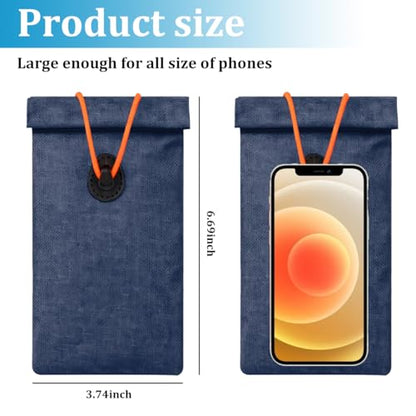 2PCS Faraday Bags for Car Key, Anti-Tracking Vehicle Faraday Key Fob Protector Cage for Privacy Protection, RFID Anti-Theft Automotive Signal Blocking Pouch, Universal Fit (Blue) - color: Blue