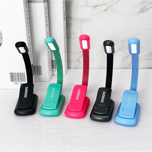 Rechargeable Book Light for Reading - 9LED Eye-Caring Clip Light w/ 9 Color Temp, Stepless Dimming, 50H Battery, USB-C, Ultra Slim - Gift for Book Lovers (Black) - color: Black