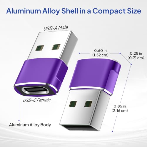 Elebase for Apple Watch SE 3 2 Adapter,USB to USB C Car Charging Adapter - color: Purple