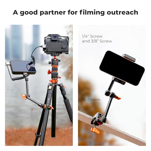 K&F CONCEPT 11" Magic Arm with ARRI 1/4" Screw 360° Ball Heads - size: 11 Inch (Arm Only)