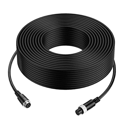 EKYLIN 50FT 15M Car 4-Pin Aviation Video Extension Cable for CCTV Rearview Camera Truck Trailer Camper Bus Motorhome Vehicle Backup Monitor Waterproof Shockproof System - size: 50 ft