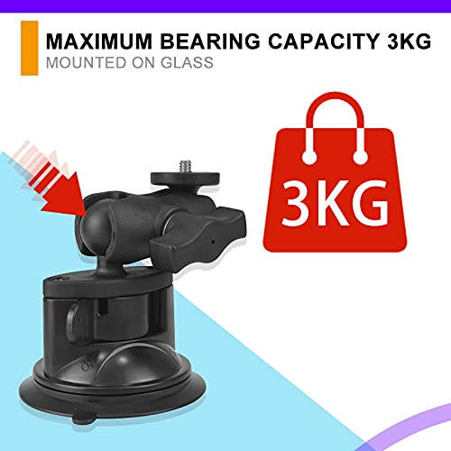 Car Windshield Suction Cup Mount for Insta360 ACE Pro X6 X5 X4 X3 X2 X R RS GO 2 3, GoPro Hero Max Fusin 12 11 Accessories and DJI OSMO Action Camera Dash Cam Holder