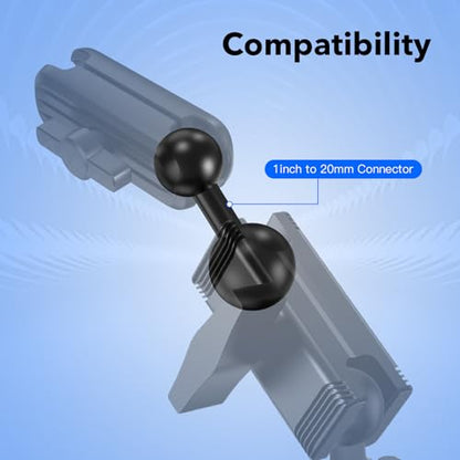 1-Inch B Size Ball to 20mm Ball Adapter – TPU Anti-Slip Converter, Compatible with RAM Mounts 1" B Size Bases - size: 1 inch(25.4mm) to 20mm
