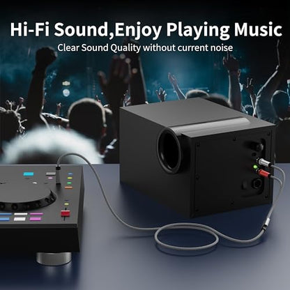 30ft Insert Cable - 1/4 Stereo to Dual 1/4 Mono Y Splitter Compatible with Amplifiers, Mixers, Guitars, Speakers and More - color: 6.35mm to 2x6.35mm Audio Cable, size: 30 feet
