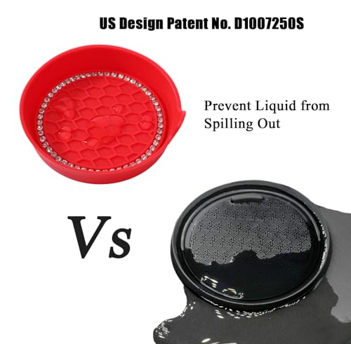 Amooca 2-Pack Car Cup Holder Coaster Bling Crystal Rhinestone Car Interior - color: Red, size: 2 Pack