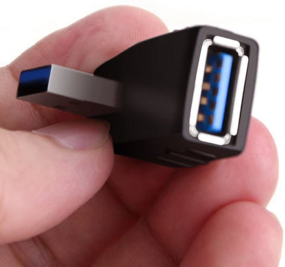 Oxsubor USB 3.0 Adapter 90 Degree Male to Female Coupler Connector Plug Left Angle and Right Angle - style: usb 3.0 adapter left and right