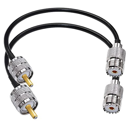 TUOLNK UHF PL259 Cable RG58 PL259 SO239 Male to Female Extension Cable Low Loss CB Coax for Two Way Radio CB Radio Wireless LAN Devices (1.64ft) 2pcs - size: 1.64ft-2pcs