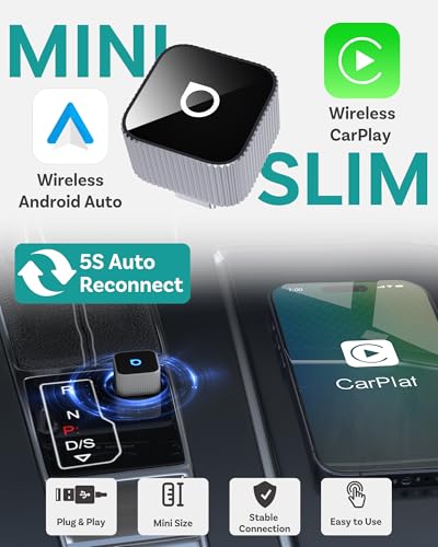 OTTOCAST Mini Cube 3.0 USB C Wireless CarPlay & Android Auto Adapter 2026– Plug & Play, Fast Auto-Reconnect (Silver) - color: Silver, size: USB C