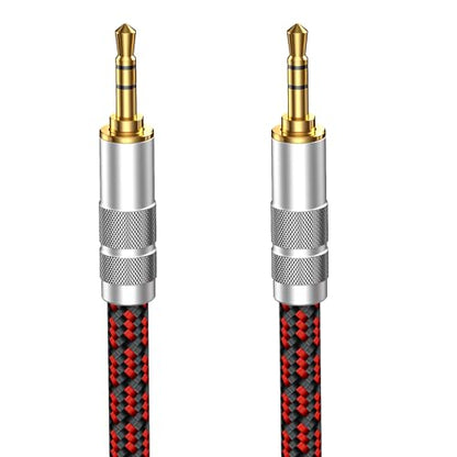 3.5mm Aux Cord 6.5ft/2m,Audiophile Stereo Audio Cable Braided Gold-Plated Unbreakable for Laptop Tablets,Headphones, Smartphones,Cars,MP3 Players - size: 6.5 ft, style: 3.5mm Straight to Straight