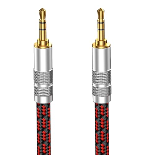 3.5mm Aux Cord 9.8ft/3m,Audiophile Stereo Audio Cable Braided Gold-Plated Unbreakable for Laptop Tablets,Headphones, Smartphones,Cars,MP3 Players - size: 9.8 ft, style: 3.5mm Straight to Straight