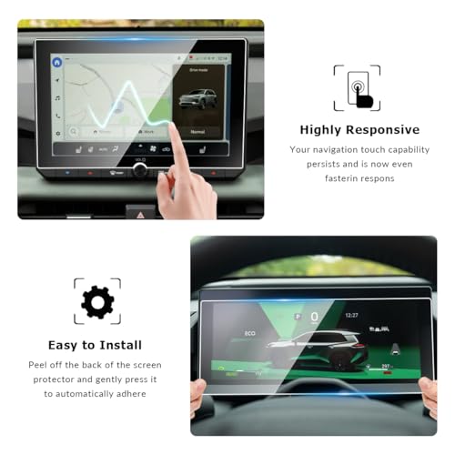 INTGET 2 PCS Screen Protector for 2026 Toyota RAV4 Accessories XSE Limited GR Sport 10.5-inch Navigation GPS & 12.3-inch Dashboard Tempered Glass HD Center Touch Screen Protective Display (10.5+12.3inch RAV4 2026) - size: 10.5+12.3inch RAV4 2026