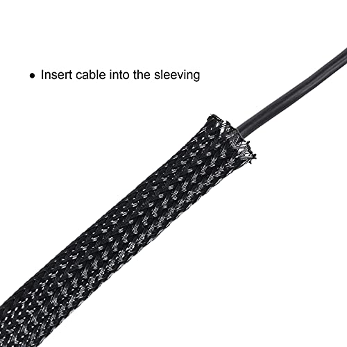 Boao 50ft PET Expandable Braided Cable Sleeve, Wire Loom Braid Sleeving with 127 Pieces Shrink Tube for Audio Video and Other Home Device Cable Automotive Wire(1 Inch, 1/4 Inch, 1/2 Inch,Black) - color: Black, size: 1 Inch, 1/4 Inch, 1/2 Inch