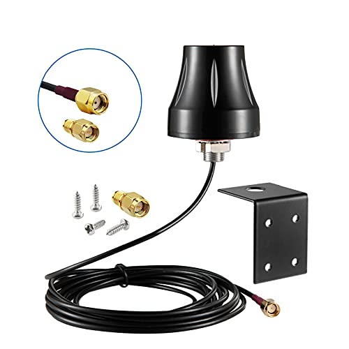 Waterproof Dual Band WiFi 2.4GHz 5GHz 5.8GHz Outdoor 5dBi RP-SMA/SMA Male Antenna for Wireless Vedio Security Camera Surveillance Recorder Vehicle Truck Rear View Backup Camera Reversing Monitor - style: Wall Mount Antenna with Adapter