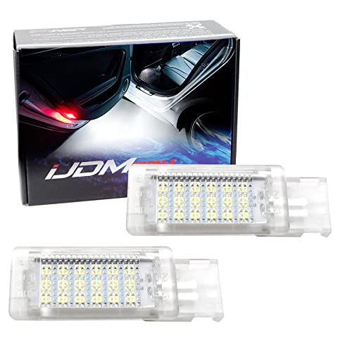 iJDMTOY Xenon White LED Compartment Glove Box or Footwell Lights Compatible with Volkswagen Jetta GTI Altas CC Eos, Powered by 3W 18-SMD LED Lights, Replace OEM Incandescent Lamps - style: White