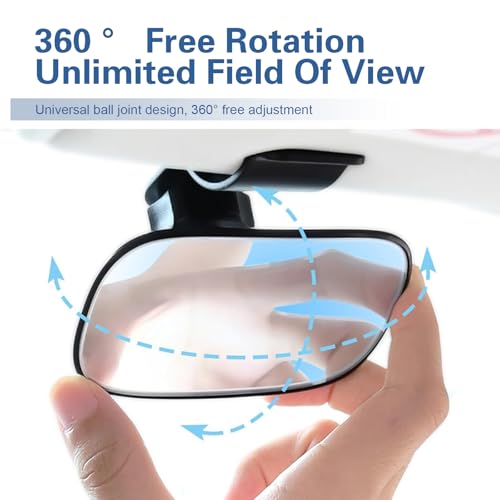 Car Interior Rearview Baby Mirror, Wide Angle HD Convex Car Mirror for Baby, 360° Rotation Adjustable Clip-on Auto Seat Mirrors, Universal Auto Seat Child Rearview, Kid Cars Accessory