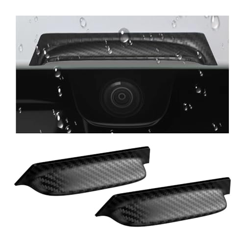 2PCS Backup Camera Rain Shield,Carbon Fiber Backup Camera for Car Anti-Rain Cover for Clear Rear View,Universal Reverse Cameras for Car Rain Cover Fits Cars/SUVs/Trucks (Black/2PCS) - color: Black/2PCS