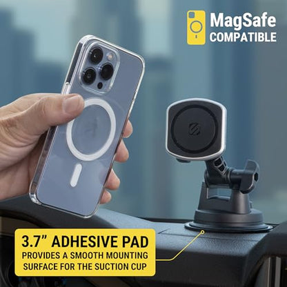 Scosche MP2WDHD MagicMount™ Pro2 Heavy Duty, Extra-Strong Suction Cup Cell Phone Mount, Windshield/Dashboard Magnetic Phone Holder with Anti-Shake Stabilizer for iPhone, Android, Tablet, Car, Truck - size: Pro, style: MagSafe - Window / Dash Suction