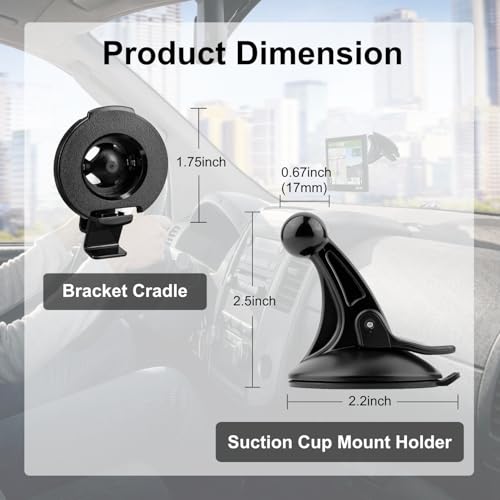 Suction Cup Windshield Bracket Cradle Mount Replacement for Garmin Nuvi 2457LMT 2497LMT 2539LMT 2557LMT 2558LMTHD 2558LMT 2577LT 2589LMT 2597LM 2597LMT 2598LMTHD 2599LMTHD