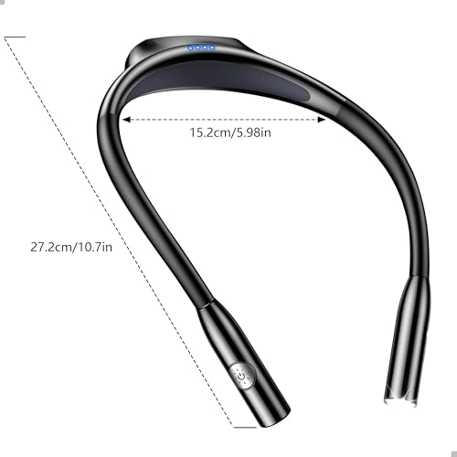 Gritin Book Light,Eye Caring 3 Colors & Stepless Dimming Neck Reading Light - color: Black, size: Standard