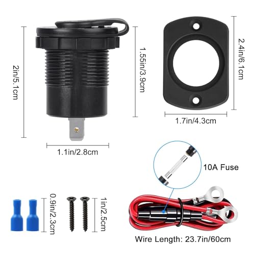 Linkstyle 12V USB Outlet, 30W PD USB C & 18W QC3.0 Ports Car Charger Socket with Color Voltmeter, Switch for RV Boat Truck