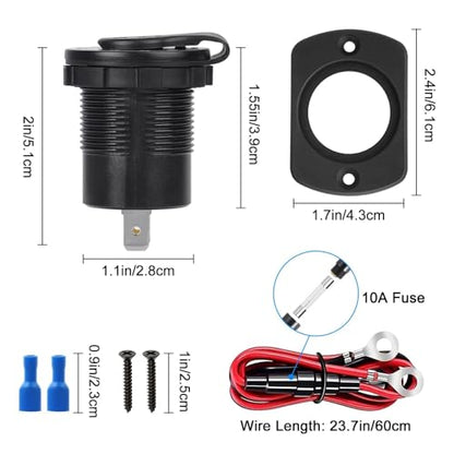 Linkstyle 12V USB Outlet, 30W PD USB C & 18W QC3.0 Ports Car Charger Socket with Color Voltmeter, Switch for RV Boat Truck