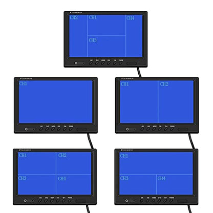 Hikity 9 Inch Backup Camera Monitor Only Quad Split Screen - size: 9 Inch+Control Line