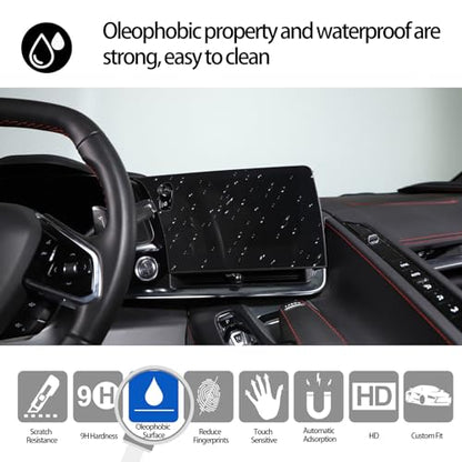 GPS Screen Protector Foils Compatible with Chevrolet Corvette C8 2020-2025, Navigation Screen Protector, Center Touch Display Anti Scratch Tempered Glass Protective Film