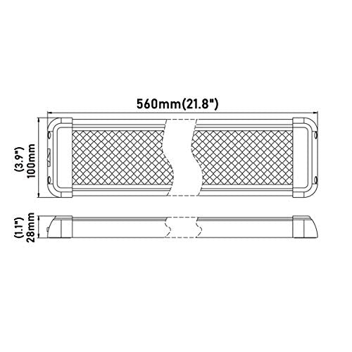 Raycharm RV Enclosed Trailer Interior LED Scene Light, 22.0" x 3.9" Aluminum Housing, 6000K Cool-White Large Spaces Illuminating, High-Output Low Ampere Draw, On/Off Rocker Switch, 12V-24V DC, 1-Pack - size: 22.0" x 3.9"