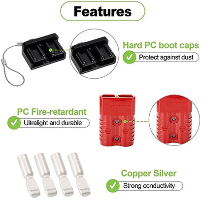 Spurtar 175A Battery Quick Connect/Disconnect, 2 Pack, 1/0 AWG, Red - color: Red, size: 175A(2 Pack)