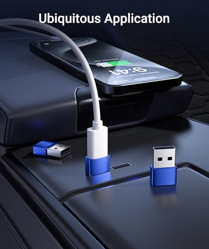 Syntech USB C to USB Adapter 3-Pack, Female to Male Converter, Aluminum - color: Blue
